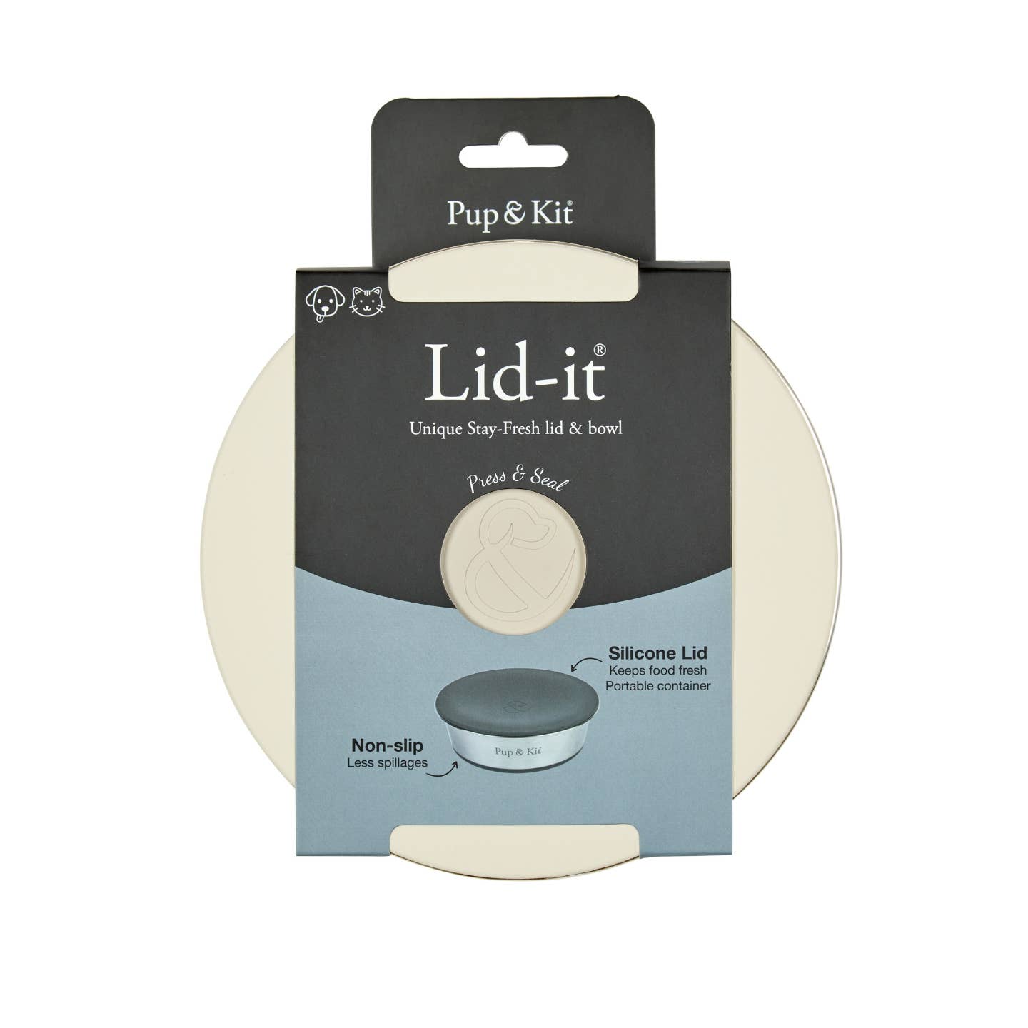 Lid-it Pet Bowl with Stay-Fresh Lid