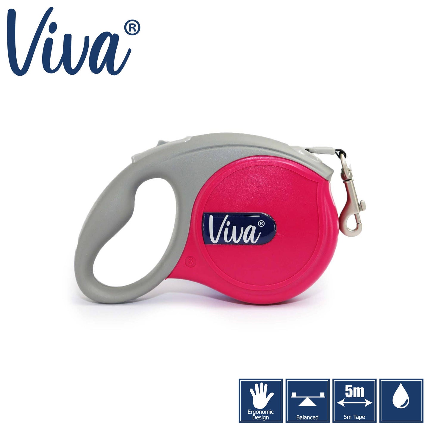 Viva Retractable Lead. SMALL. Up to 20kg.